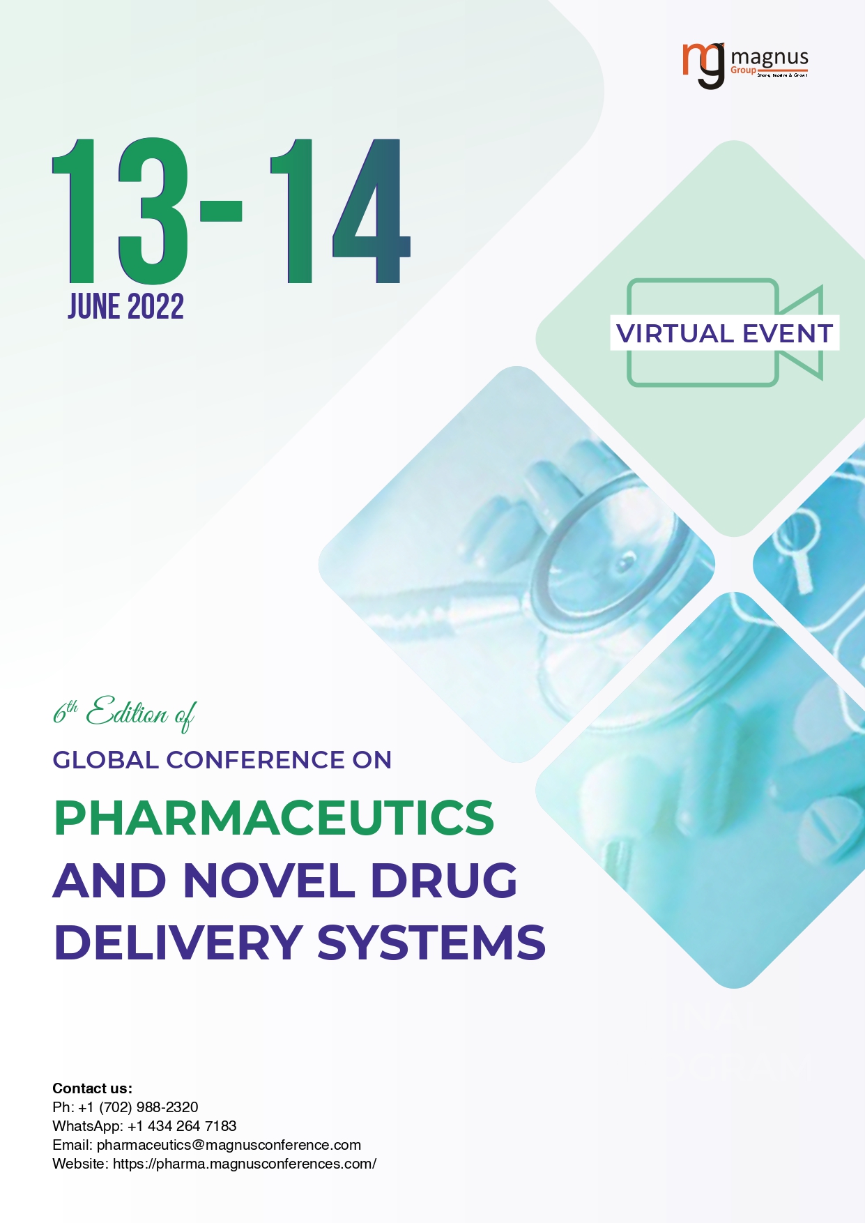 6th Edition of Global Conference on  Pharmaceutics and Novel Drug Delivery Systems | Online Event Program