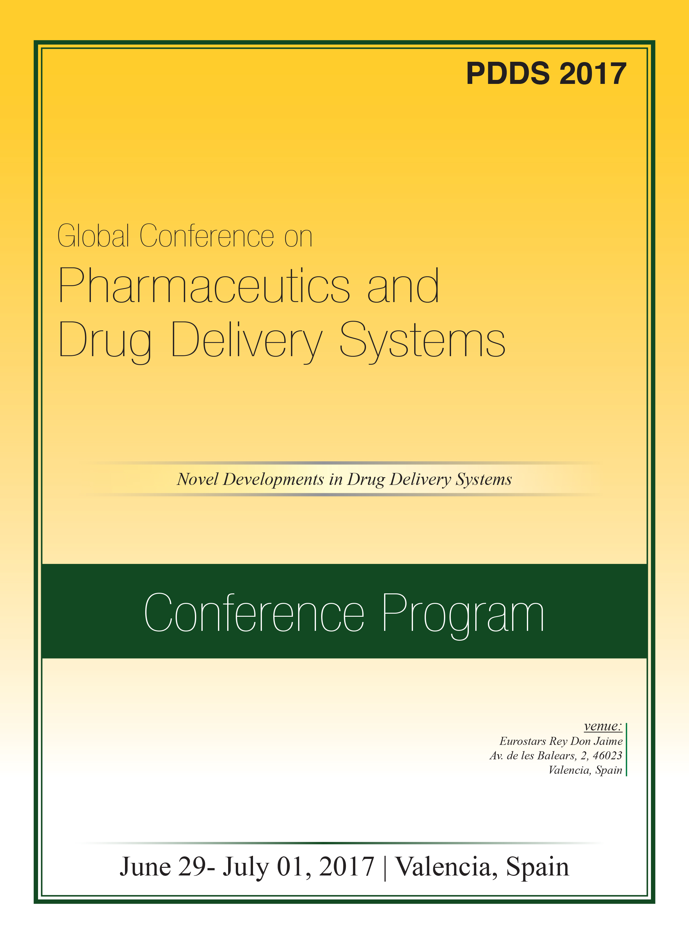 Global Conference on Pharmaceutics and Drug Delivery Systems | Valencia, Spain Program